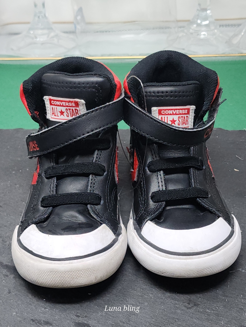 Converse Kids Black & Red High-Top Sneakers
